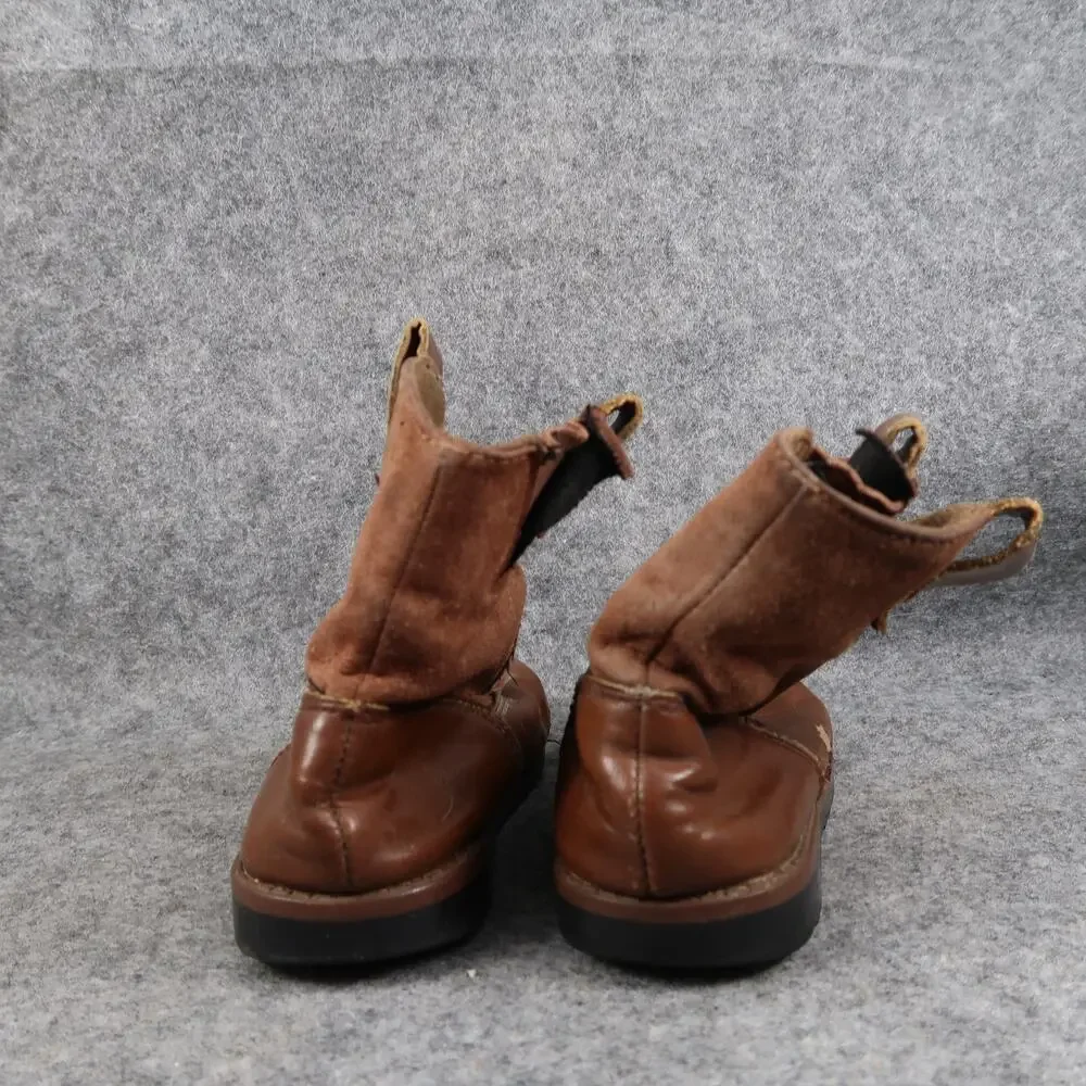 Kids Boots Shoes Toddler 10 Pull On Brown Western Cowboy Walking Play
